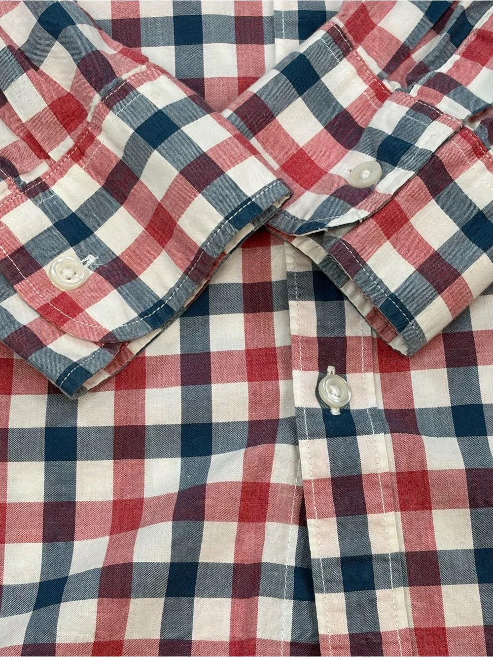 J.Crew Factory Slim Fit Plaid Button Down Shirt Men’s L 100% Cotton Americana